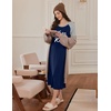 image:imageEkouaer Long Sleeve Nightgowns for Women Calf Length Sleep ShirtsBlack Kiss