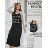 image:imageEkouaer Long Sleeve Nightgowns for Women Calf Length Sleep ShirtsBlack Love Me