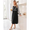 image:imageEkouaer Long Sleeve Nightgowns for Women Calf Length Sleep ShirtsBlack Love Me