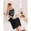 image:imageEkouaer Long Sleeve Nightgowns for Women Calf Length Sleep ShirtsBlack Love Me