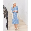 image:imageEkouaer Long Sleeve Nightgowns for Women Calf Length Sleep ShirtsBlue Floral