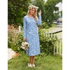 image:imageEkouaer Long Sleeve Nightgowns for Women Calf Length Sleep ShirtsBlue Floral