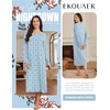 image:imageEkouaer Long Sleeve Nightgowns for Women Calf Length Sleep ShirtsBlue Flower