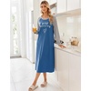 image:imageEkouaer Long Sleeve Nightgowns for Women Calf Length Sleep ShirtsBlue Good Morning