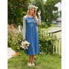 image:imageEkouaer Long Sleeve Nightgowns for Women Calf Length Sleep ShirtsBlue Good Morning
