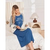 image:imageEkouaer Long Sleeve Nightgowns for Women Calf Length Sleep ShirtsBlue Good Morning