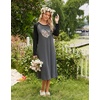 image:imageEkouaer Long Sleeve Nightgowns for Women Calf Length Sleep ShirtsDark Grey Heart