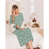 image:imageEkouaer Long Sleeve Nightgowns for Women Calf Length Sleep ShirtsGreen Floral