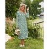 image:imageEkouaer Long Sleeve Nightgowns for Women Calf Length Sleep ShirtsGreen Floral