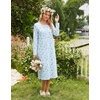 image:imageEkouaer Long Sleeve Nightgowns for Women Calf Length Sleep ShirtsLight Blue Flower