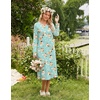 image:imageEkouaer Long Sleeve Nightgowns for Women Calf Length Sleep ShirtsLight Green Floral