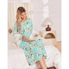 image:imageEkouaer Long Sleeve Nightgowns for Women Calf Length Sleep ShirtsLight Green Floral