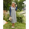 image:imageEkouaer Long Sleeve Nightgowns for Women Calf Length Sleep ShirtsLight Grey Cat