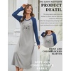 image:imageEkouaer Long Sleeve Nightgowns for Women Calf Length Sleep ShirtsLight Grey Cat
