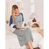 image:imageEkouaer Long Sleeve Nightgowns for Women Calf Length Sleep ShirtsLight Grey Cat