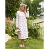 image:imageEkouaer Long Sleeve Nightgowns for Women Calf Length Sleep ShirtsPink Floral