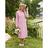 image:imageEkouaer Long Sleeve Nightgowns for Women Calf Length Sleep ShirtsPink Flower