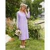 image:imageEkouaer Long Sleeve Nightgowns for Women Calf Length Sleep ShirtsPruple Floral