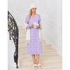 image:imageEkouaer Long Sleeve Nightgowns for Women Calf Length Sleep ShirtsPruple Floral