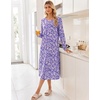 image:imageEkouaer Long Sleeve Nightgowns for Women Calf Length Sleep ShirtsPurple Point