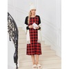 image:imageEkouaer Long Sleeve Nightgowns for Women Calf Length Sleep ShirtsRed Black Plaid