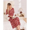 image:imageEkouaer Long Sleeve Nightgowns for Women Calf Length Sleep ShirtsRed Floral