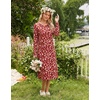 image:imageEkouaer Long Sleeve Nightgowns for Women Calf Length Sleep ShirtsRed Floral