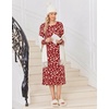 image:imageEkouaer Long Sleeve Nightgowns for Women Calf Length Sleep ShirtsRed Floral