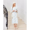 image:imageEkouaer Long Sleeve Nightgowns for Women Calf Length Sleep ShirtsWhite Floral