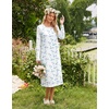 image:imageEkouaer Long Sleeve Nightgowns for Women Calf Length Sleep ShirtsWhite Floral