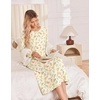 image:imageEkouaer Long Sleeve Nightgowns for Women Calf Length Sleep ShirtsYellow Floral