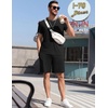 image:imageEkouaer Mens Pajamas Sets Shorts Soft Short Sleeve PjsBlack