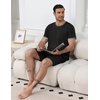 image:imageEkouaer Mens Pajamas Sets Shorts Soft Short Sleeve PjsBlack