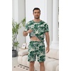 image:imageEkouaer Mens Pajamas Sets Shorts Soft Short Sleeve PjsCoconut Tree Green