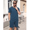 image:imageEkouaer Mens Pajamas Sets Shorts Soft Short Sleeve PjsDeep Blue