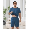 image:imageEkouaer Mens Pajamas Sets Shorts Soft Short Sleeve PjsDeep Blue