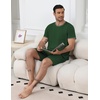 image:imageEkouaer Mens Pajamas Sets Shorts Soft Short Sleeve PjsDeep Green