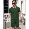 image:imageEkouaer Mens Pajamas Sets Shorts Soft Short Sleeve PjsDeep Green
