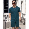 image:imageEkouaer Mens Pajamas Sets Shorts Soft Short Sleeve PjsGreen