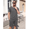 image:imageEkouaer Mens Pajamas Sets Shorts Soft Short Sleeve PjsGrey