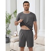 image:imageEkouaer Mens Pajamas Sets Shorts Soft Short Sleeve PjsGrey