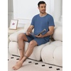image:imageEkouaer Mens Pajamas Sets Shorts Soft Short Sleeve PjsGrey Blue