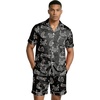 image:imageEkouaer Mens Silk Satin Pajamas Set Short Sleeve Button Up Lounge Pjs SetBlack Panther