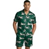 image:imageEkouaer Mens Silk Satin Pajamas Set Short Sleeve Button Up Lounge Pjs SetDeep TealTiger