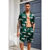 image:imageEkouaer Mens Silk Satin Pajamas Set Short Sleeve Button Up Lounge Pjs SetDeep TealTiger
