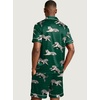 image:imageEkouaer Mens Silk Satin Pajamas Set Short Sleeve Button Up Lounge Pjs SetDeep TealTiger