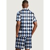 image:imageEkouaer Mens Silk Satin Pajamas Set Short Sleeve Button Up Lounge Pjs SetDiamond Pattern