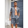 image:imageEkouaer Mens Silk Satin Pajamas Set Short Sleeve Button Up Lounge Pjs SetDiamond Pattern