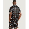image:imageEkouaer Mens Silk Satin Pajamas Set Short Sleeve Button Up Lounge Pjs SetHalloween Black