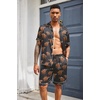 image:imageEkouaer Mens Silk Satin Pajamas Set Short Sleeve Button Up Lounge Pjs SetLeopard Yak